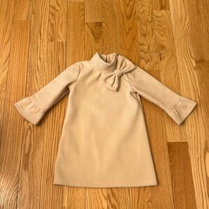 Worn once. SHEIN Girls taupe dress with bow Sz 3T (100)